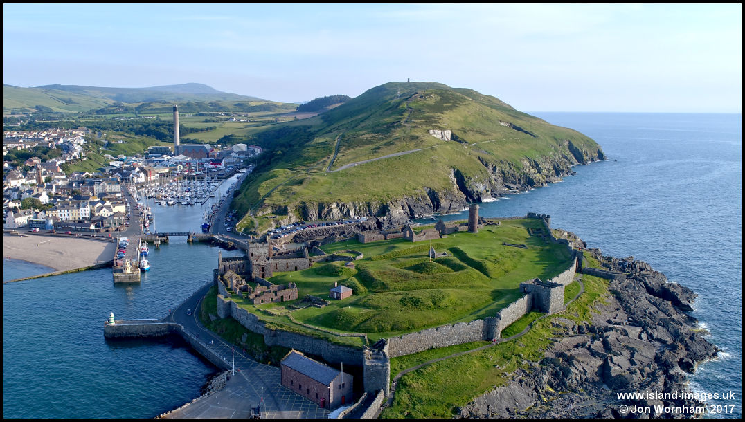 Aerial view of St Patrick's Isle, Isle of Man 20/6/17
